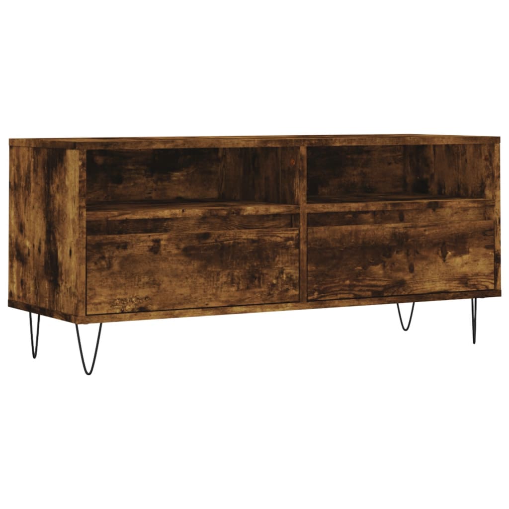 vidaXL Szafka pod TV, przydymiony dąb, 100x34,5x44,5 cm