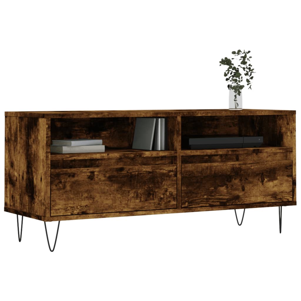 vidaXL Szafka pod TV, przydymiony dąb, 100x34,5x44,5 cm