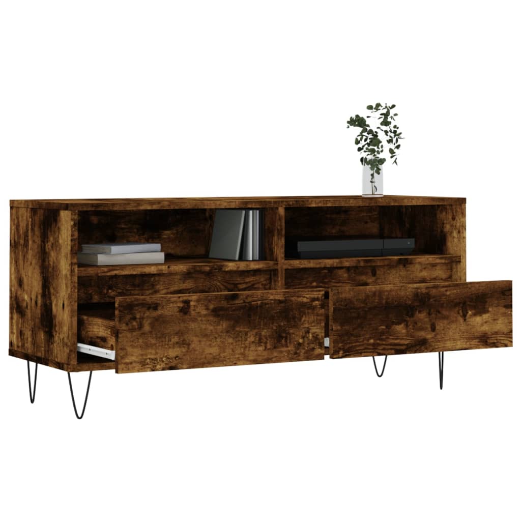 vidaXL Szafka pod TV, przydymiony dąb, 100x34,5x44,5 cm