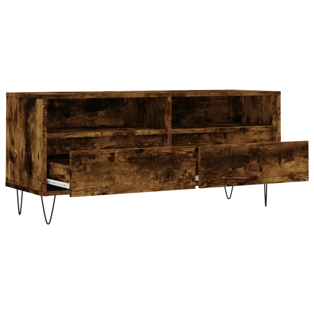 vidaXL Szafka pod TV, przydymiony dąb, 100x34,5x44,5 cm