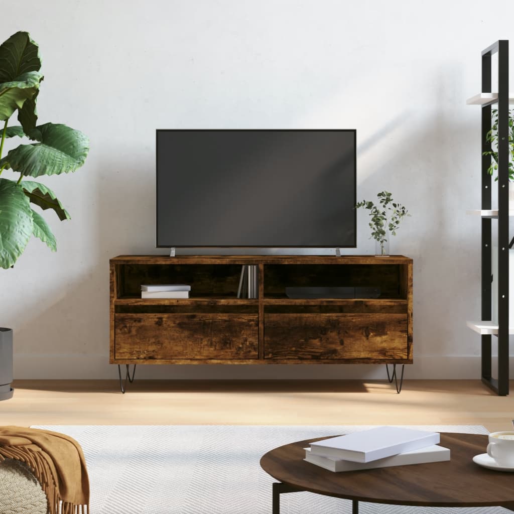 vidaXL Szafka pod TV, przydymiony dąb, 100x34,5x44,5 cm