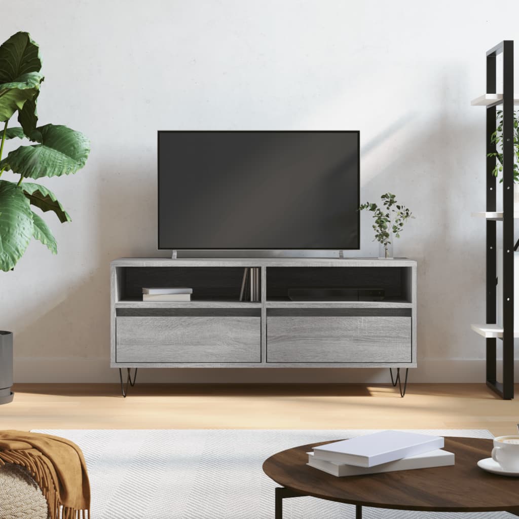 vidaXL Szafka pod TV, szary dąb sonoma, 100x34,5x44,5 cm