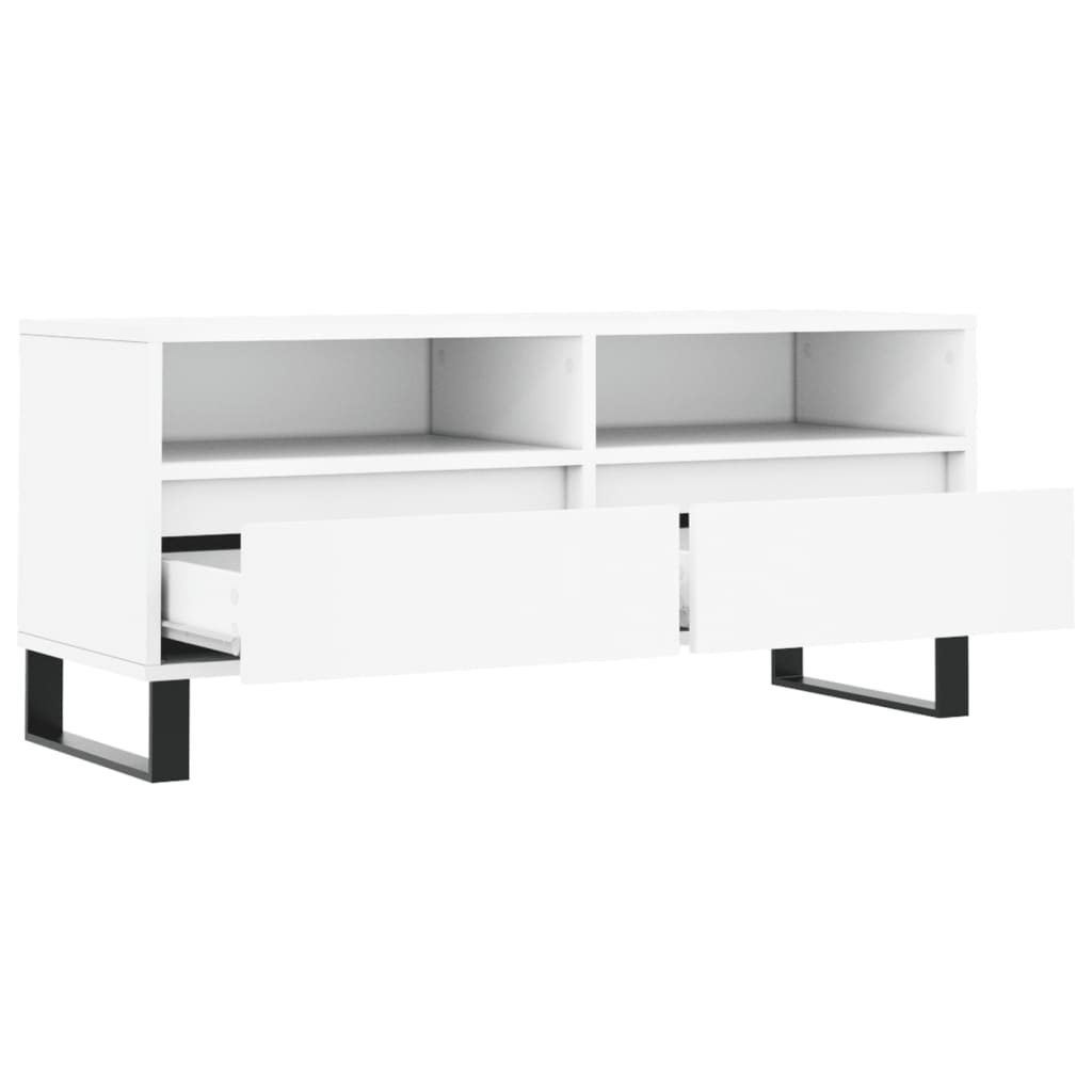 vidaXL Szafka pod TV, biała, 100x34,5x44,5 cm, materiał drewnopochodny