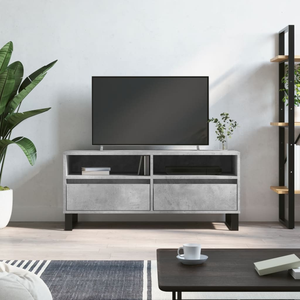 vidaXL Szafka pod TV, szarość betonu, 100x34,5x44,5 cm