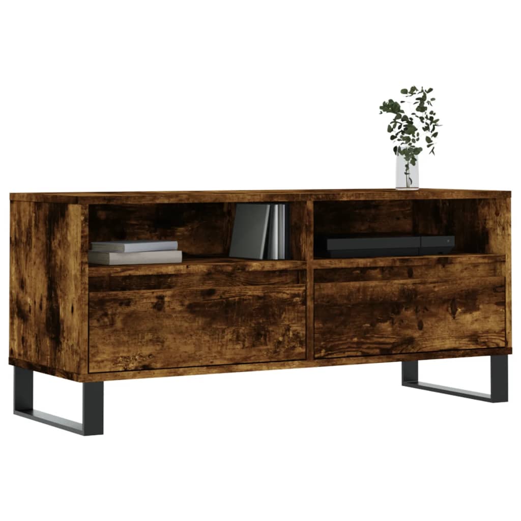 vidaXL Szafka pod TV, przydymiony dąb, 100x34,5x44,5 cm