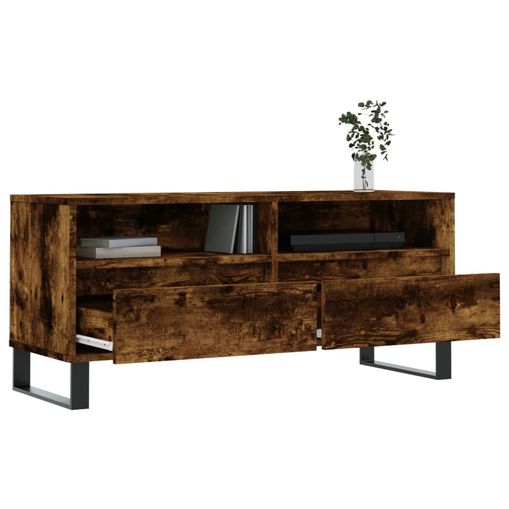 vidaXL Szafka pod TV, przydymiony dąb, 100x34,5x44,5 cm