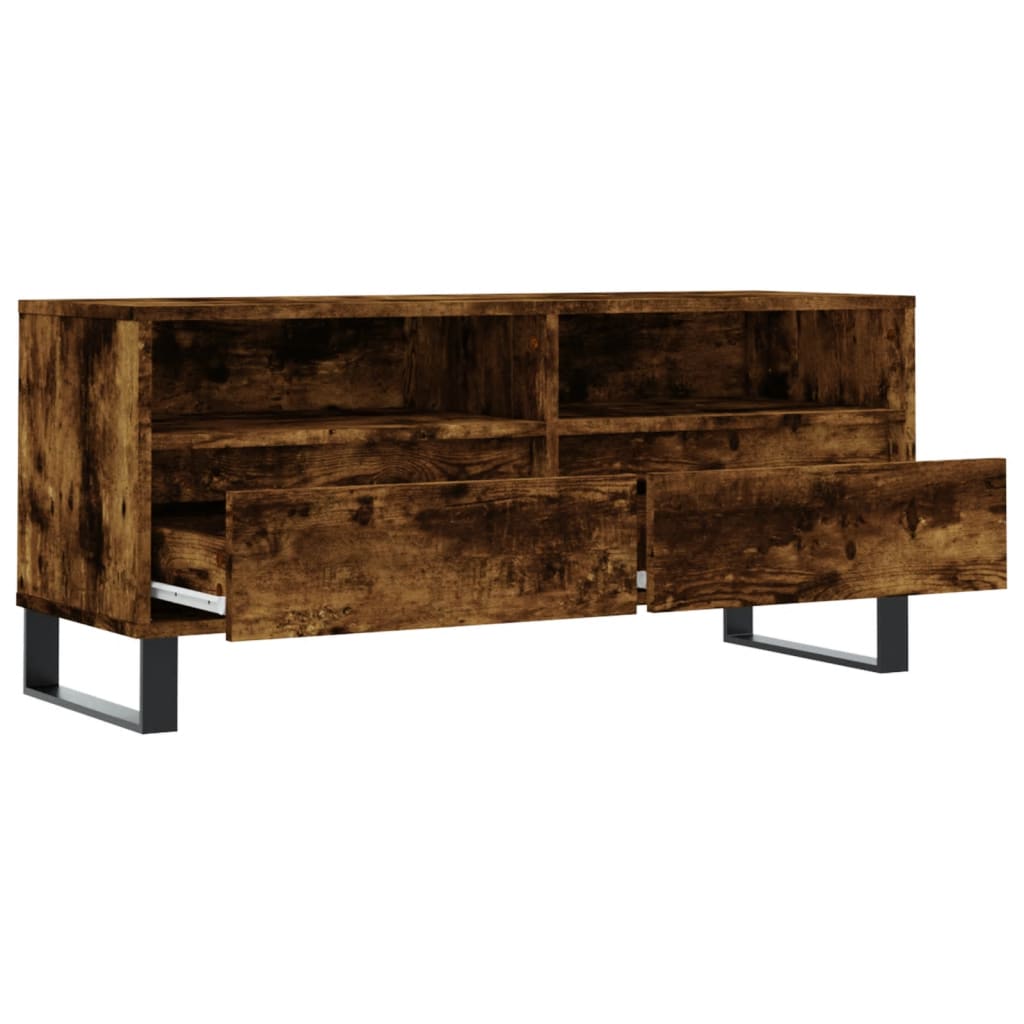 vidaXL Szafka pod TV, przydymiony dąb, 100x34,5x44,5 cm