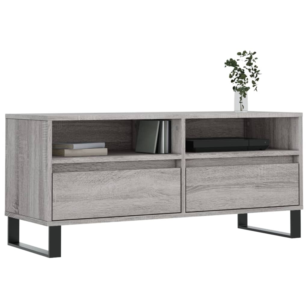 vidaXL Szafka pod TV, szary dąb sonoma, 100x34,5x44,5 cm
