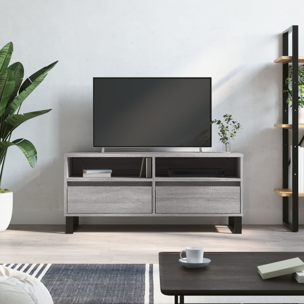 vidaXL Szafka pod TV, szary dąb sonoma, 100x34,5x44,5 cm
