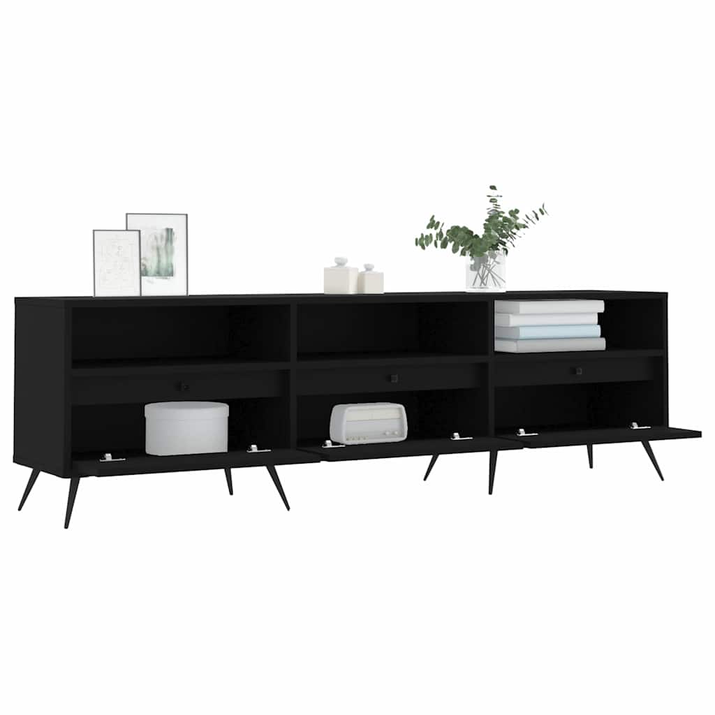 vidaXL Szafka pod TV, czarna, 150x30x44,5 cm, materiał drewnopochodny
