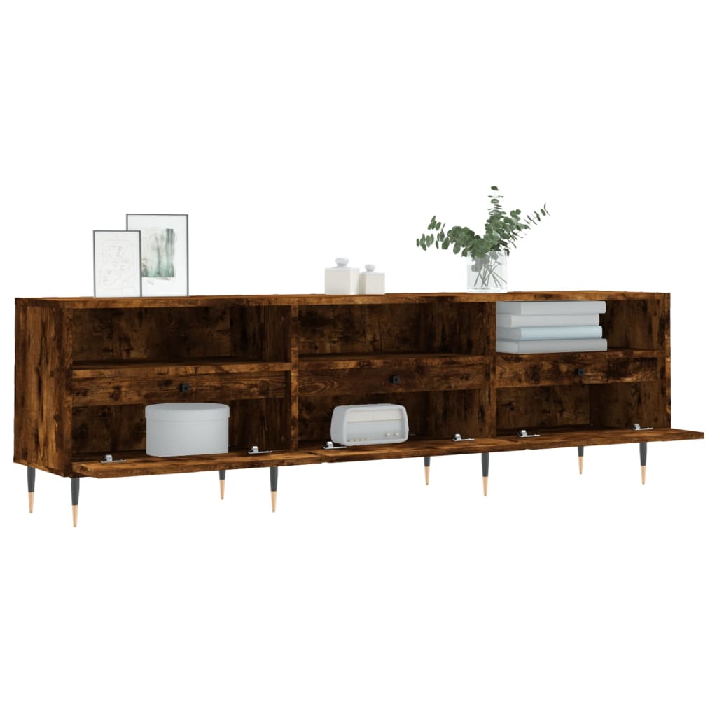 vidaXL Szafka pod TV, przydymiony dąb, 150x30x44,5 cm