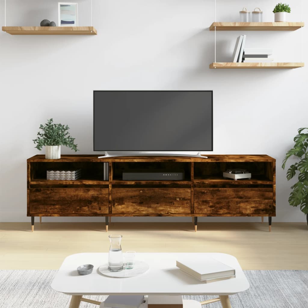 vidaXL Szafka pod TV, przydymiony dąb, 150x30x44,5 cm