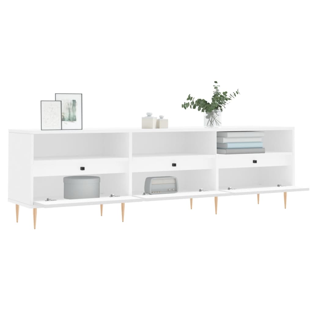vidaXL Szafka pod TV, biała, 150x30x44,5 cm, materiał drewnopochodny