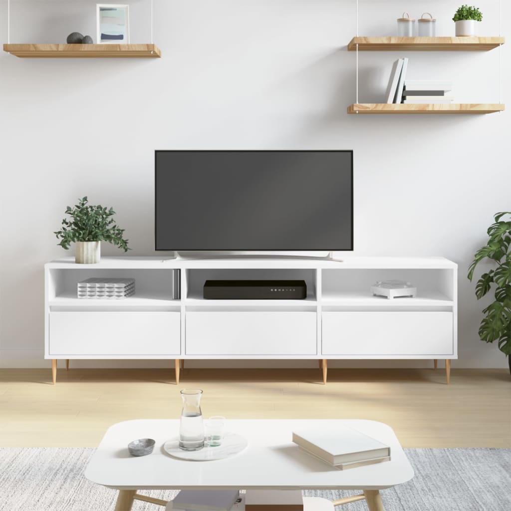 vidaXL Szafka pod TV, biała, 150x30x44,5 cm, materiał drewnopochodny