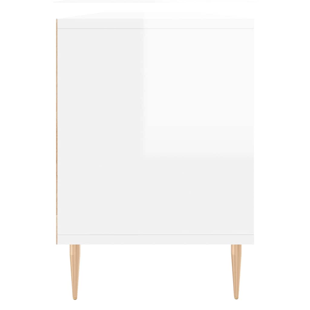 vidaXL Szafka pod TV, wysoki połysk, biała, 150x30x44,5 cm