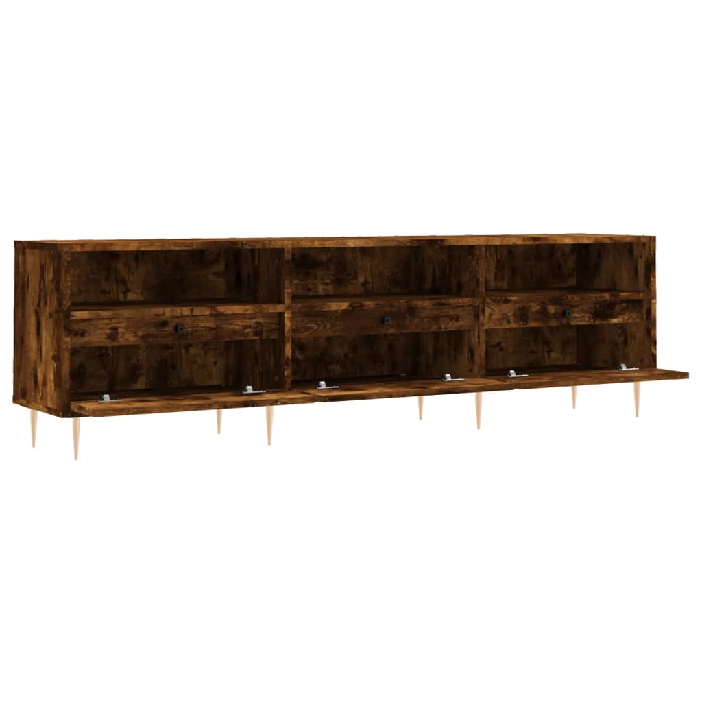 vidaXL Szafka pod TV, przydymiony dąb, 150x30x44,5 cm