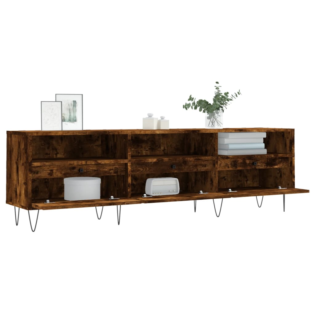 vidaXL Szafka pod TV, przydymiony dąb, 150x30x44,5 cm