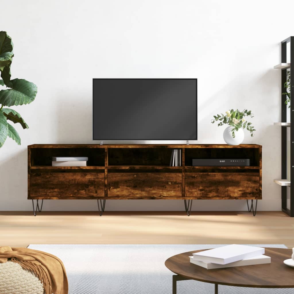 vidaXL Szafka pod TV, przydymiony dąb, 150x30x44,5 cm