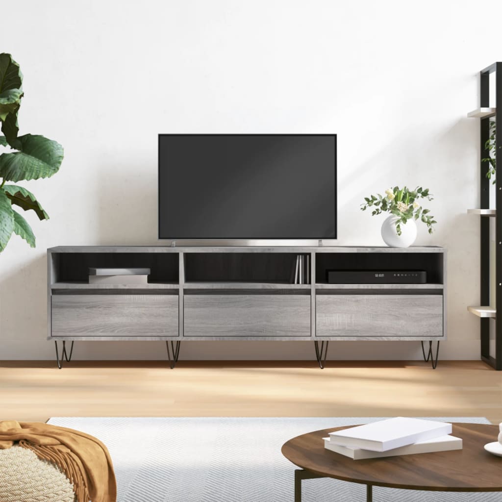 vidaXL Szafka pod TV, szary dąb sonoma, 150x30x44,5 cm