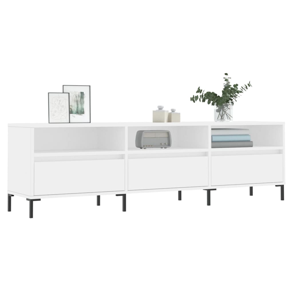 vidaXL Szafka pod TV, biała, 150x30x44,5 cm, materiał drewnopochodny
