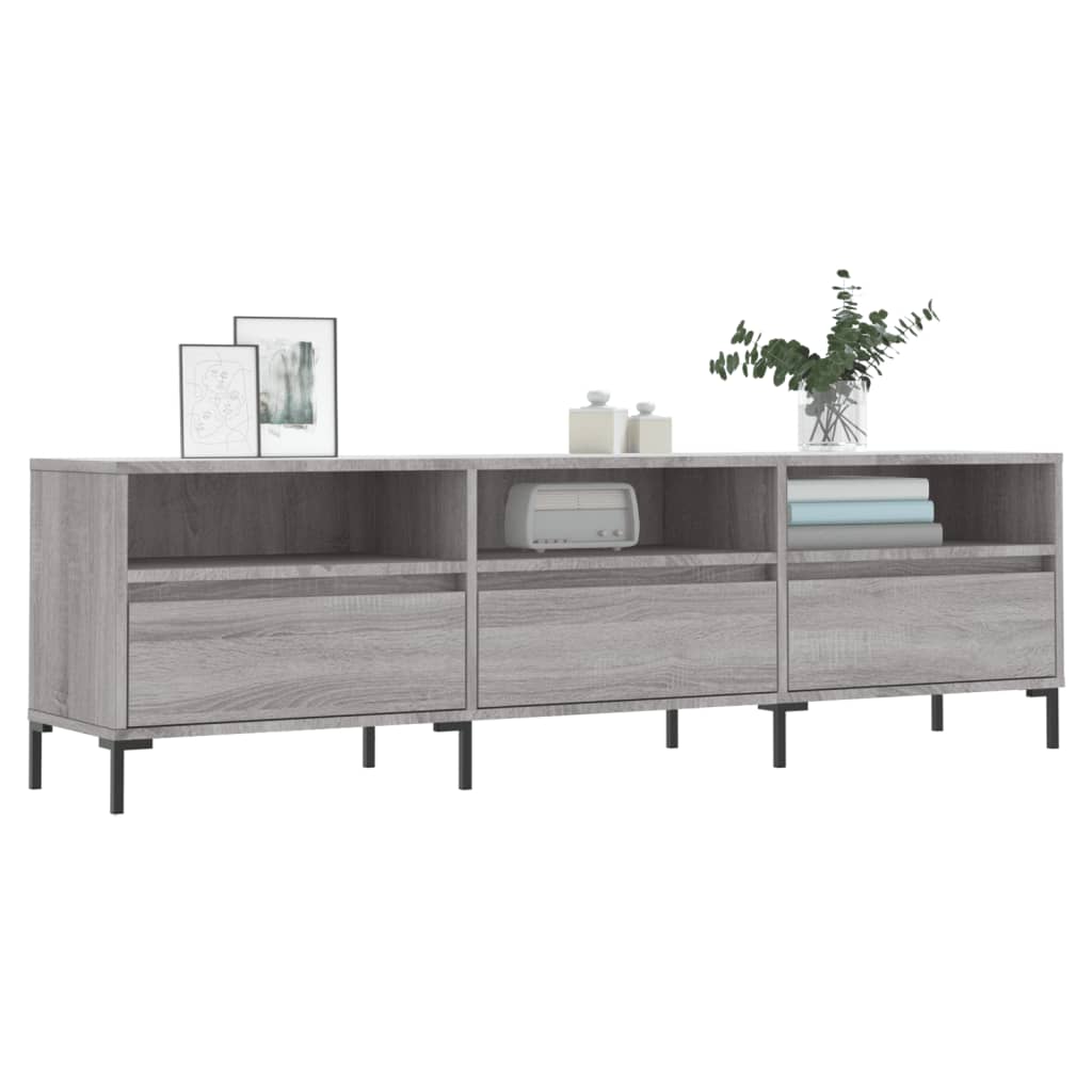 vidaXL Szafka pod TV, szary dąb sonoma, 150x30x44,5 cm