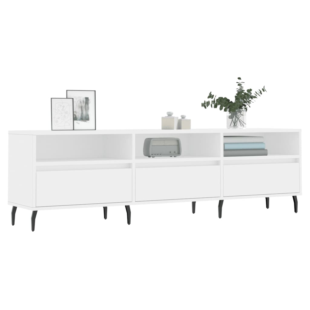 vidaXL Szafka pod TV, biała, 150x30x44,5 cm, materiał drewnopochodny