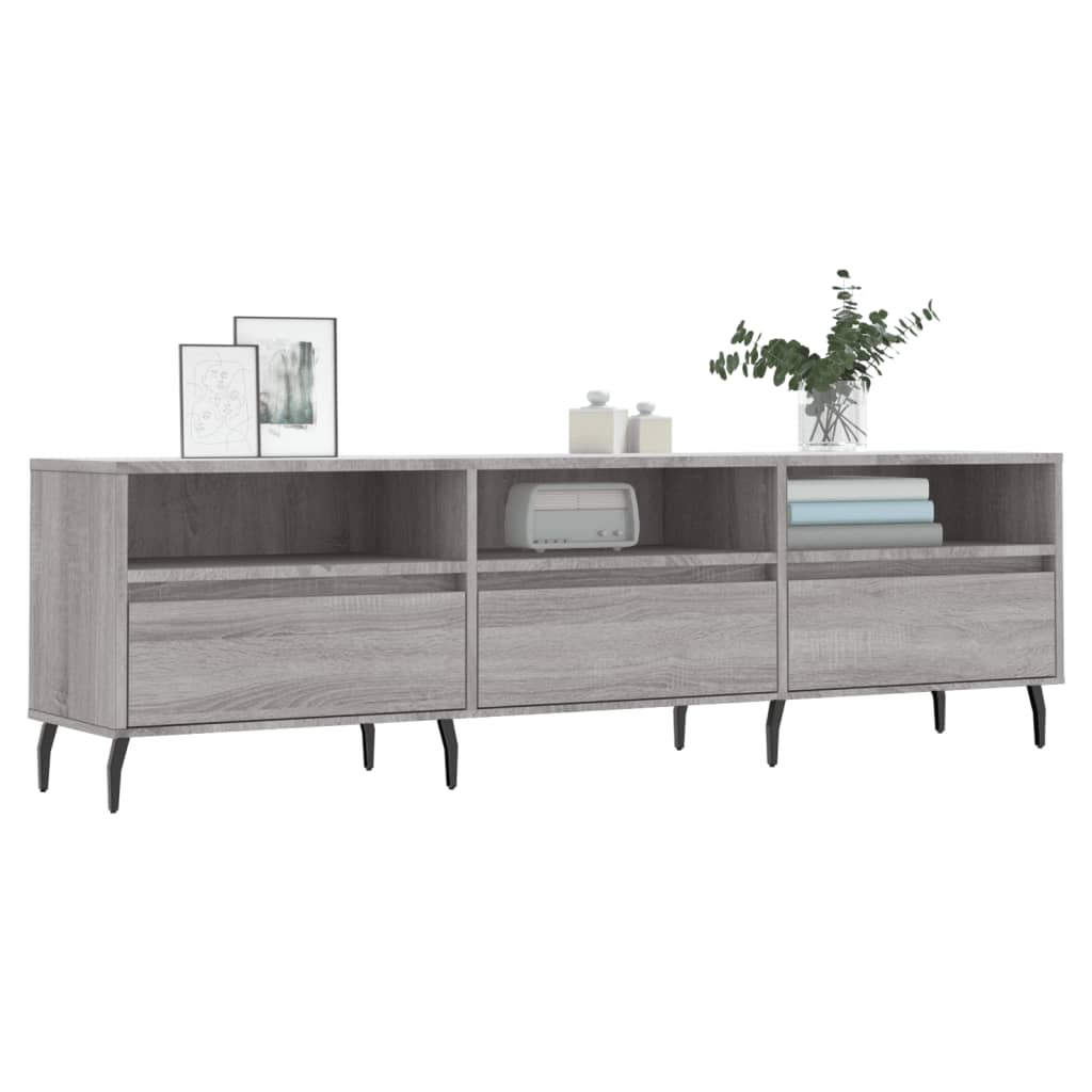 vidaXL Szafka pod TV, szary dąb sonoma, 150x30x44,5 cm