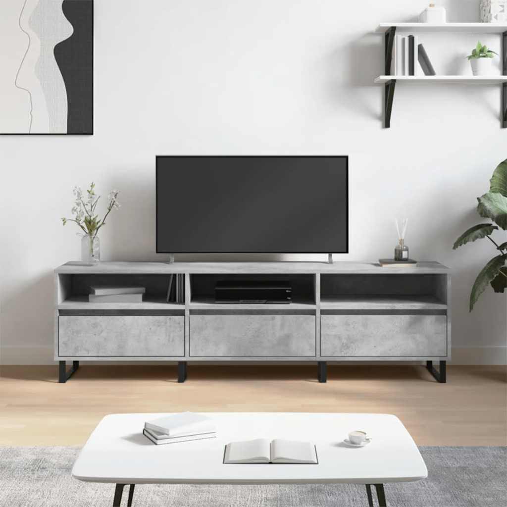 vidaXL Szafka pod TV, szarość betonu, 150x30x44,5 cm
