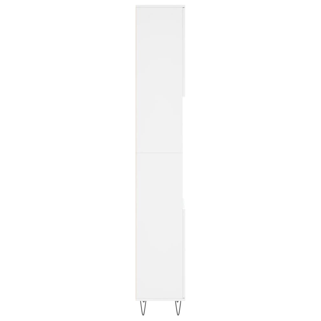 vidaXL Szafka łazienkowa, biała, 30x30x190 cm, materiał drewnopochodny