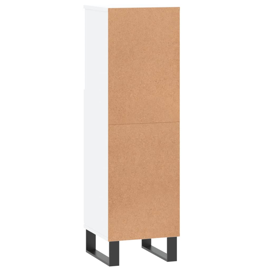 vidaXL Szafka łazienkowa, biała, 30x30x100 cm, materiał drewnopochodny