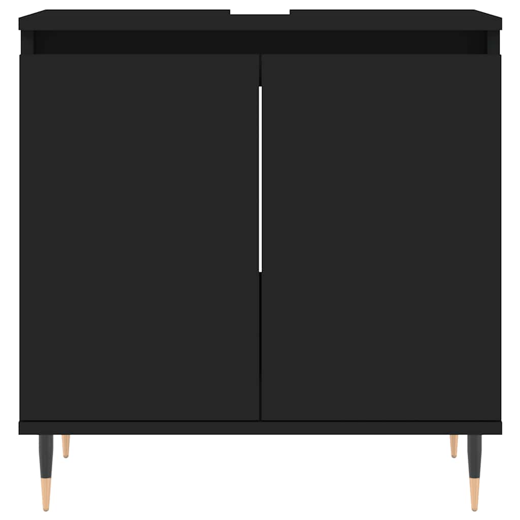 vidaXL Szafka łazienkowa, czarna, 58x33x60 cm, materiał drewnopochodny