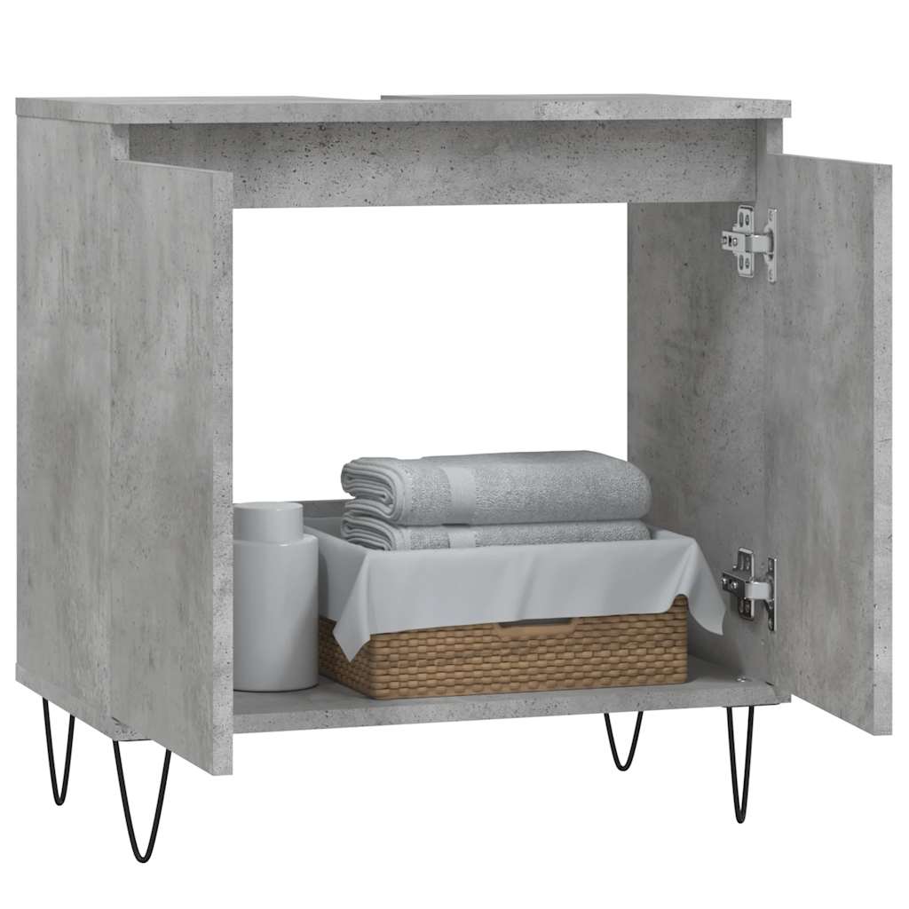 vidaXL Szafka łazienkowa, szarość betonu, 58x33x60 cm