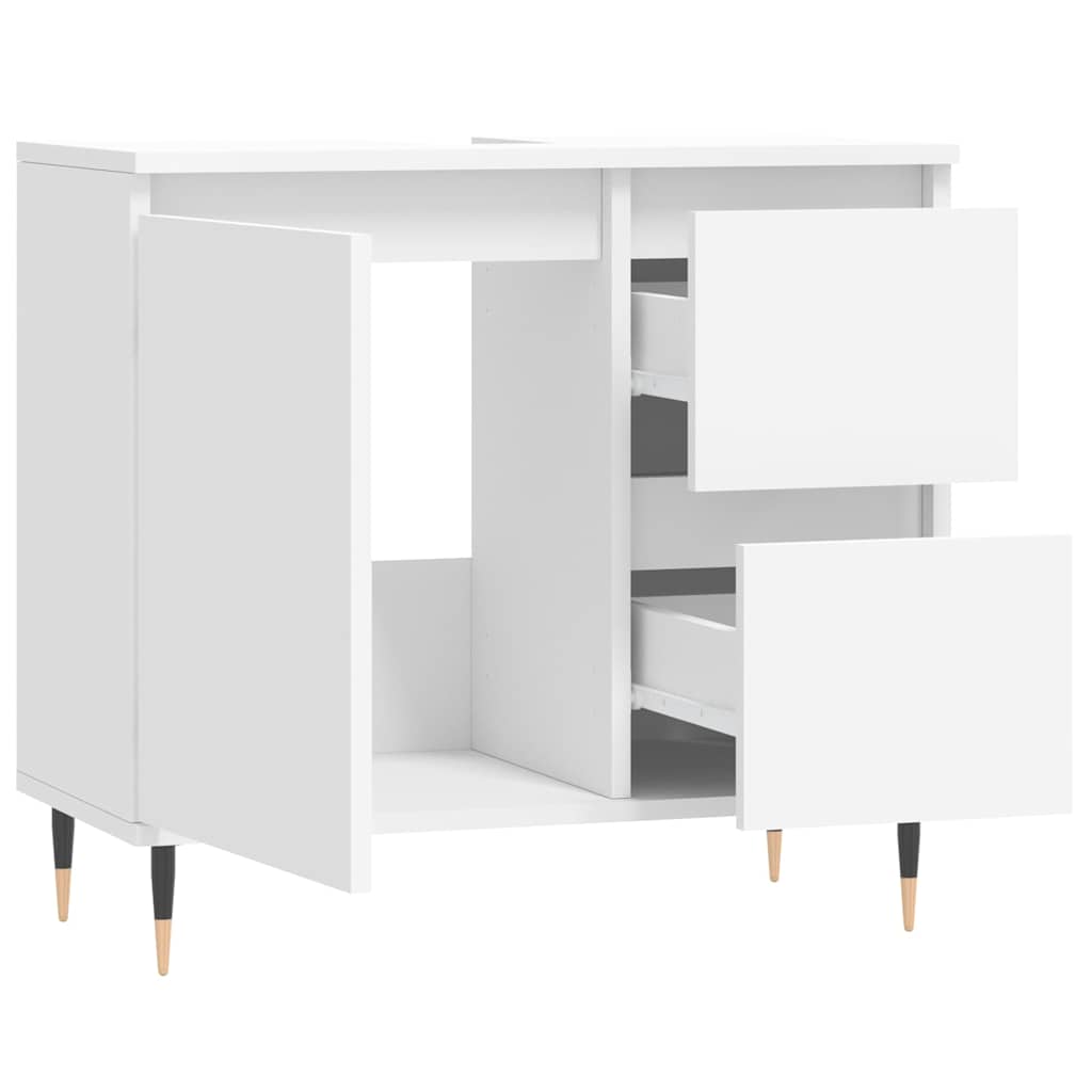 vidaXL Szafka łazienkowa, biała, 65x33x60 cm, materiał drewnopochodny
