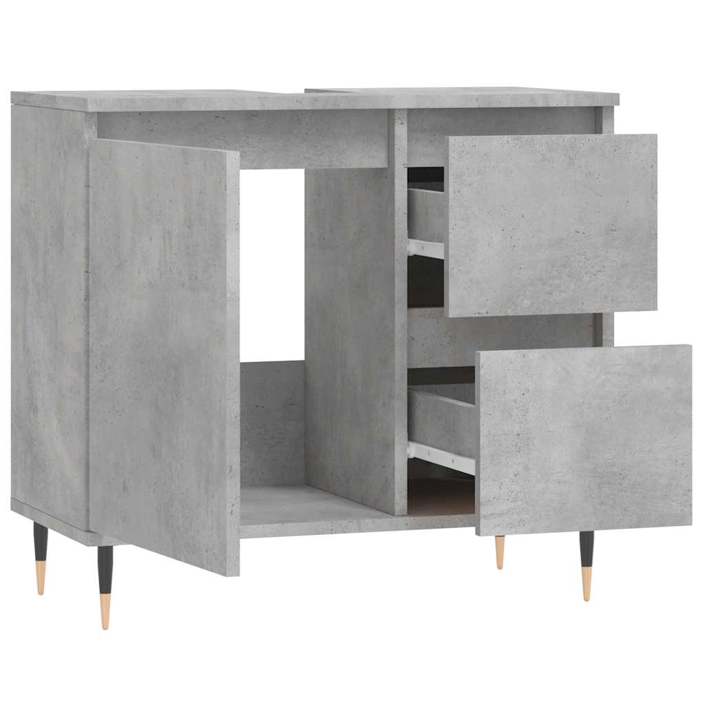 vidaXL Szafka łazienkowa, szarość betonu, 65x33x60 cm