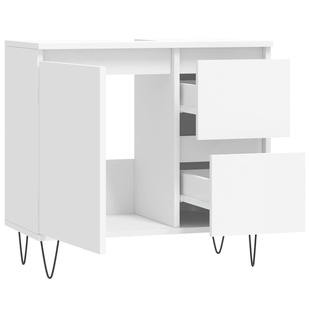 vidaXL Szafka łazienkowa, biała, 65x33x60 cm, materiał drewnopochodny