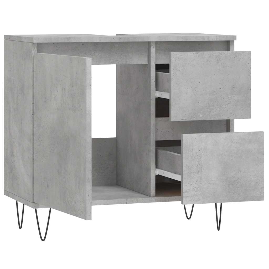 vidaXL Szafka łazienkowa, szarość betonu, 65x33x60 cm