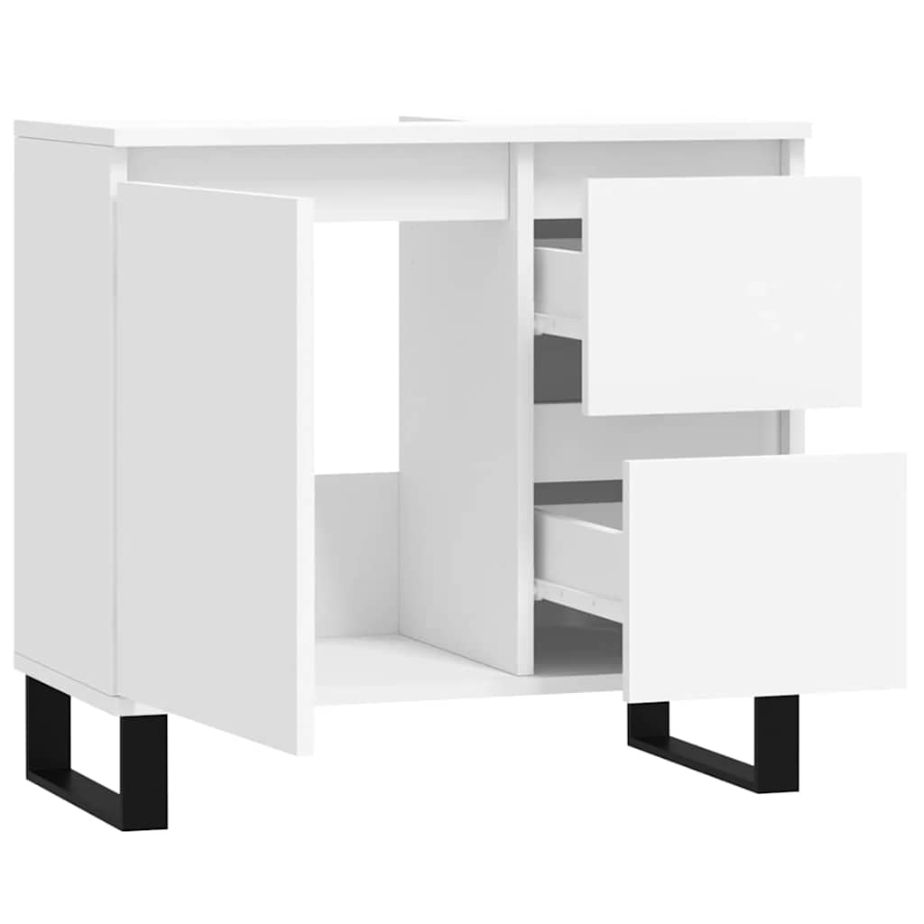 vidaXL Szafka łazienkowa, biała, 65x33x60 cm, materiał drewnopochodny