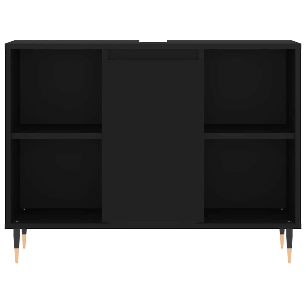 vidaXL Szafka łazienkowa, czarna, 80x33x60 cm, materiał drewnopochodny
