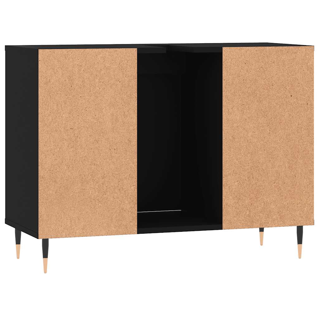 vidaXL Szafka łazienkowa, czarna, 80x33x60 cm, materiał drewnopochodny