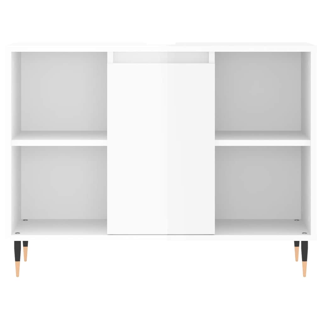 vidaXL Szafka łazienkowa, biała z połyskiem, 80x33x60 cm