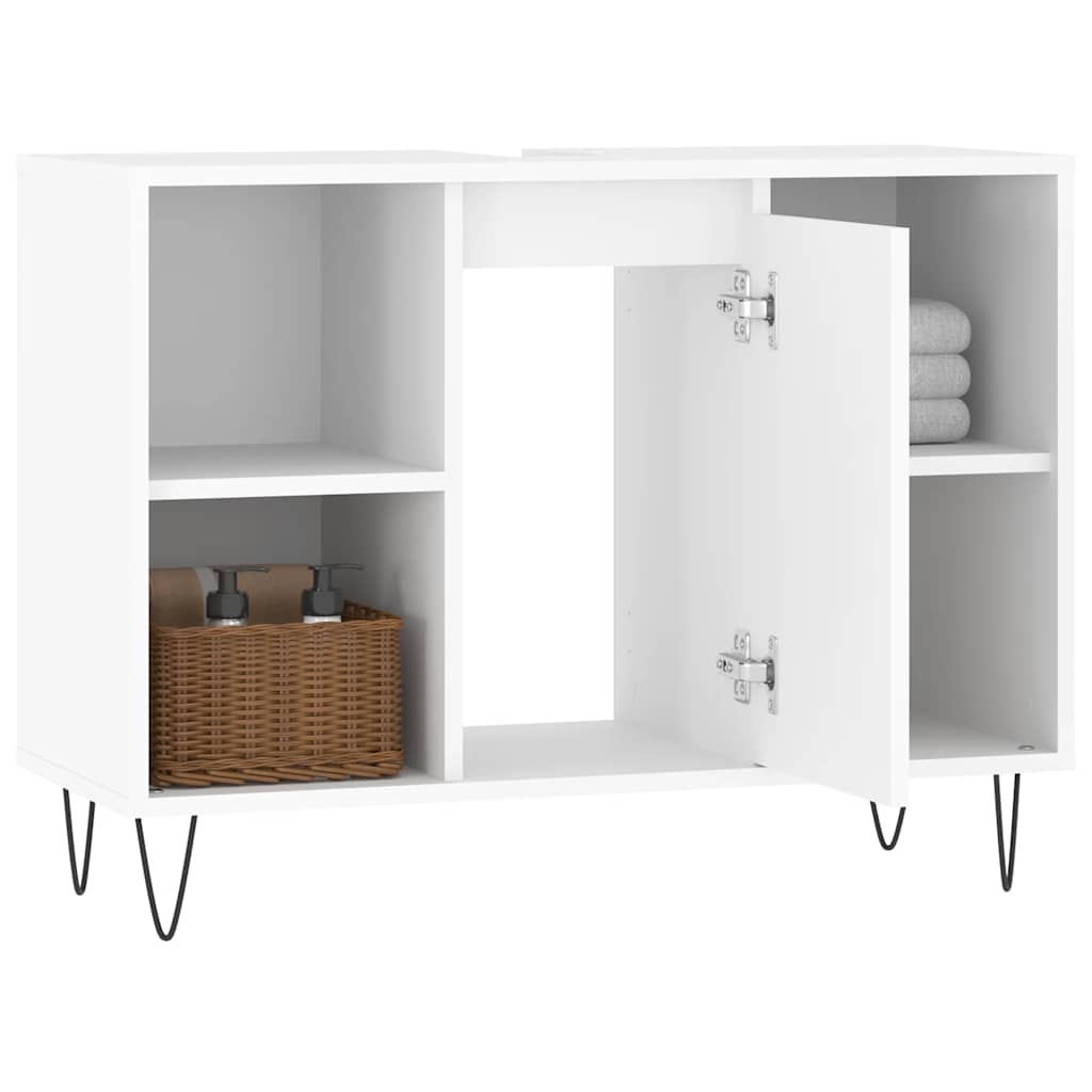 vidaXL Szafka łazienkowa, biała, 80x33x60 cm, materiał drewnopochodny
