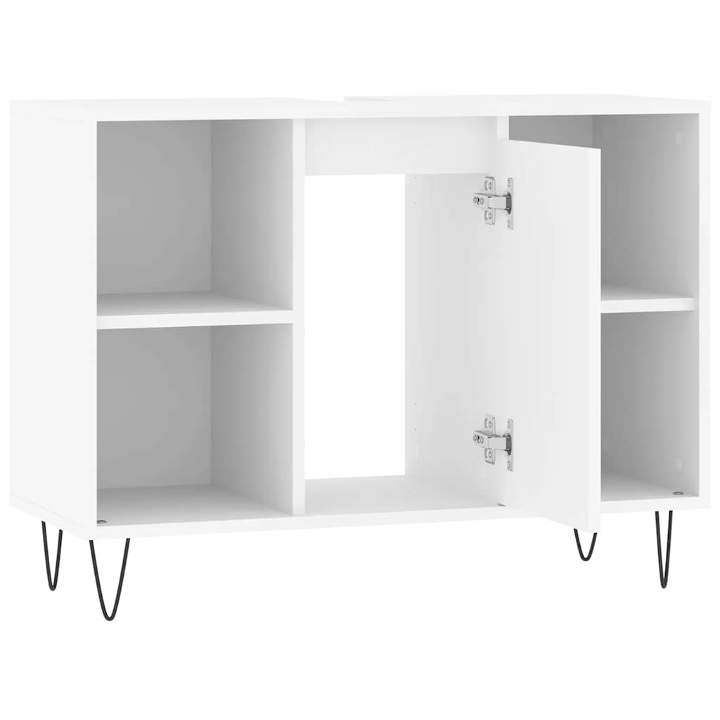 vidaXL Szafka łazienkowa, biała, 80x33x60 cm, materiał drewnopochodny