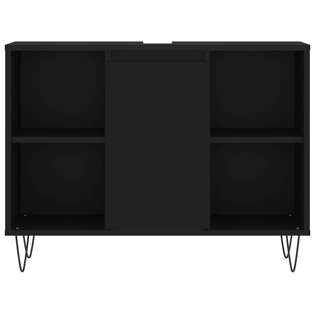 vidaXL Szafka łazienkowa, czarna, 80x33x60 cm, materiał drewnopochodny