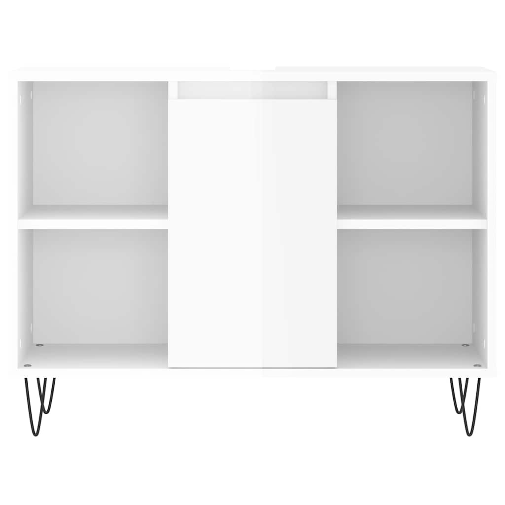 vidaXL Szafka łazienkowa, biała z połyskiem, 80x33x60 cm
