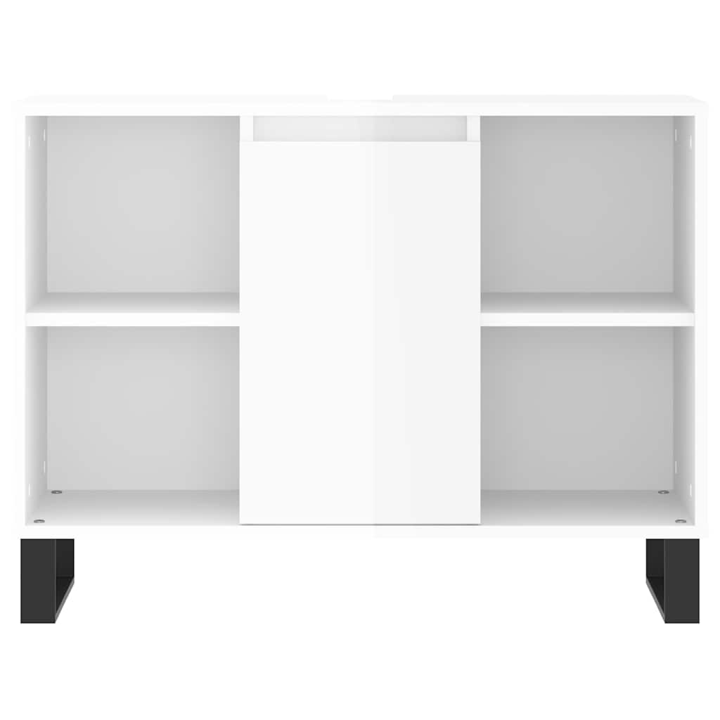 vidaXL Szafka łazienkowa, biała z połyskiem, 80x33x60 cm