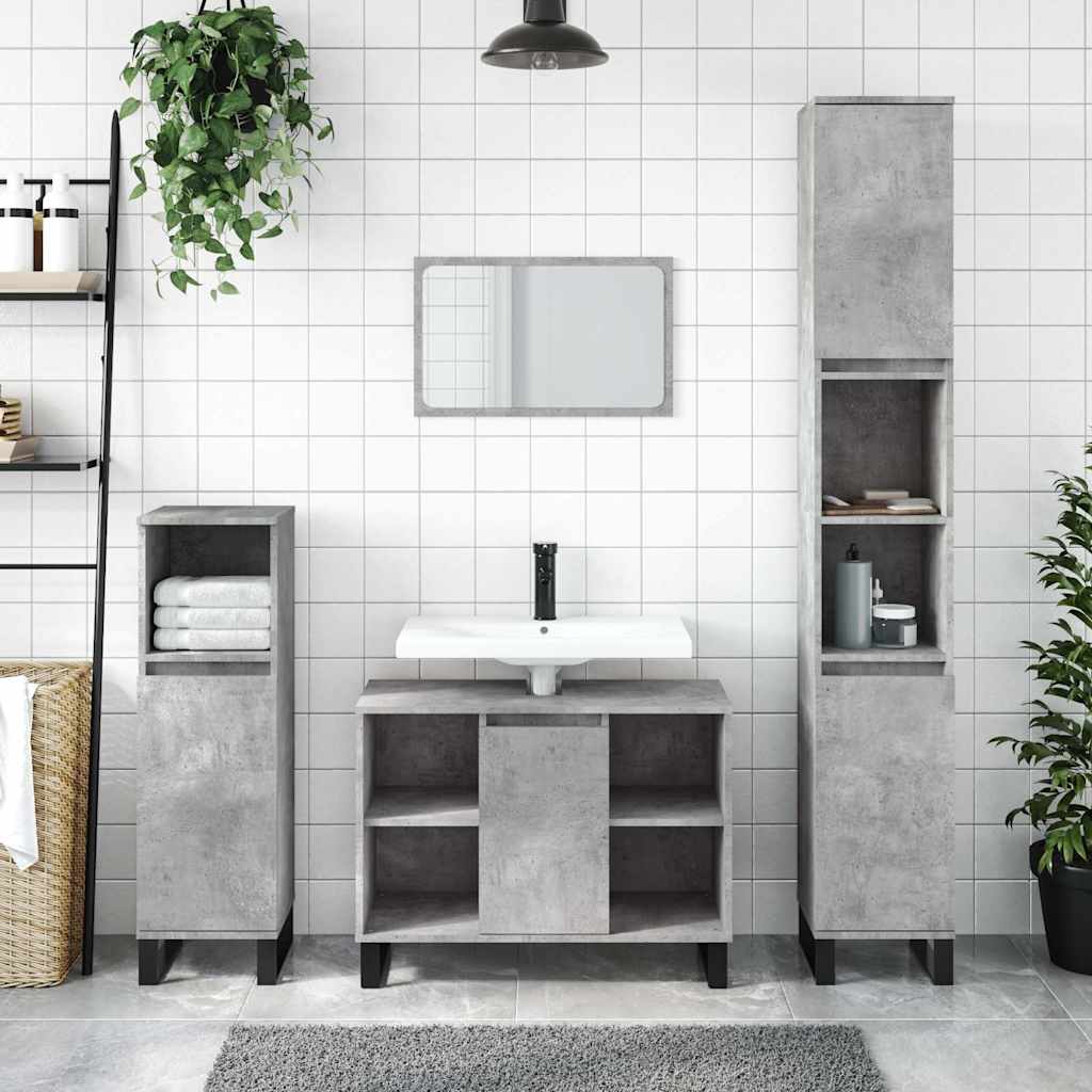 vidaXL Szafka łazienkowa, szarość betonu, 80x33x60 cm