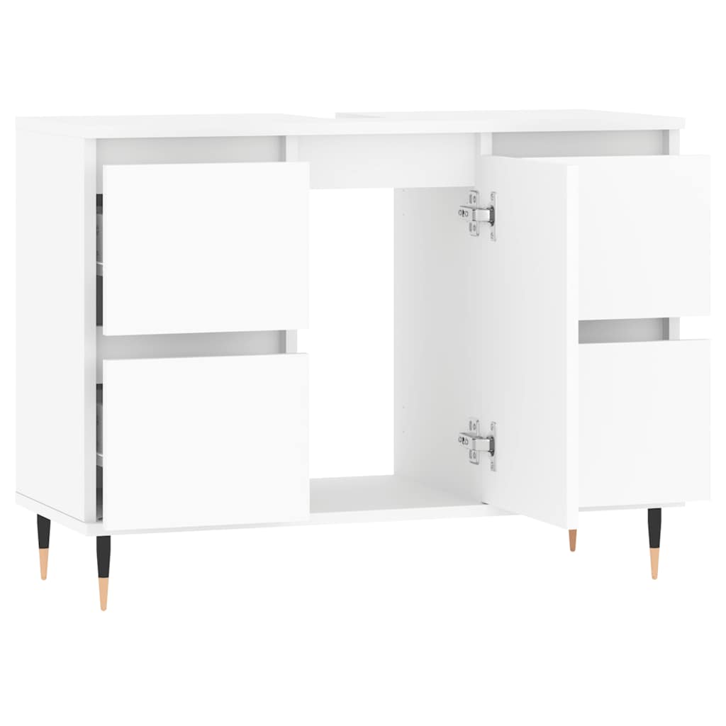 vidaXL Szafka łazienkowa, biała, 80x33x60 cm, materiał drewnopochodny