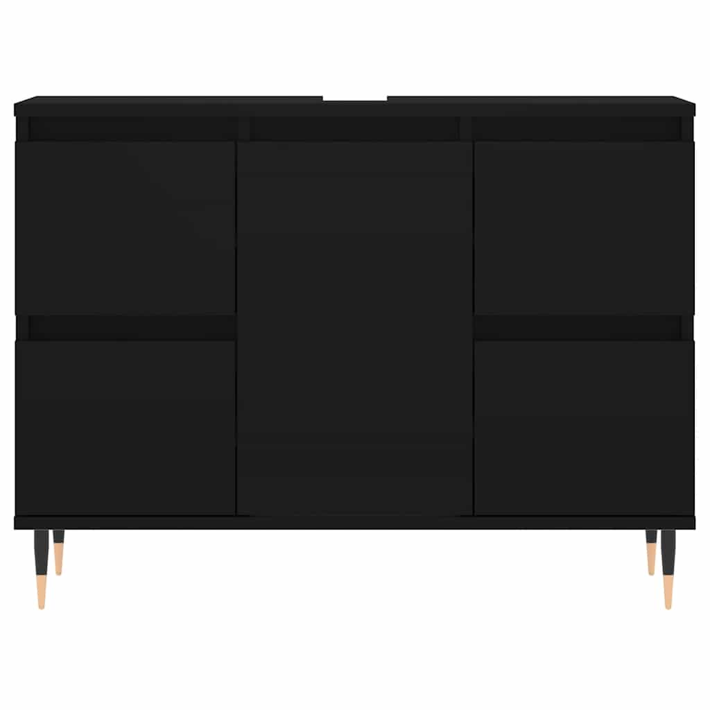 vidaXL Szafka łazienkowa, czarna, 80x33x60 cm, materiał drewnopochodny