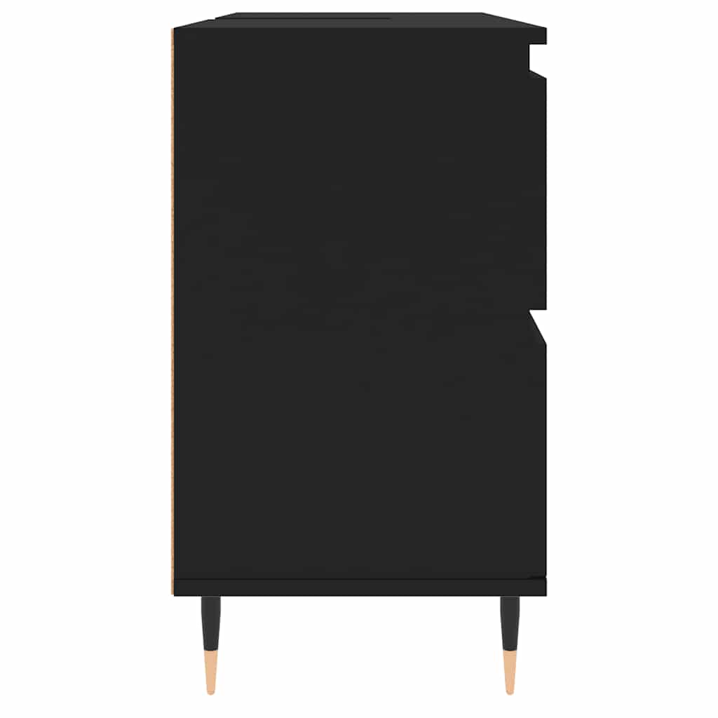 vidaXL Szafka łazienkowa, czarna, 80x33x60 cm, materiał drewnopochodny