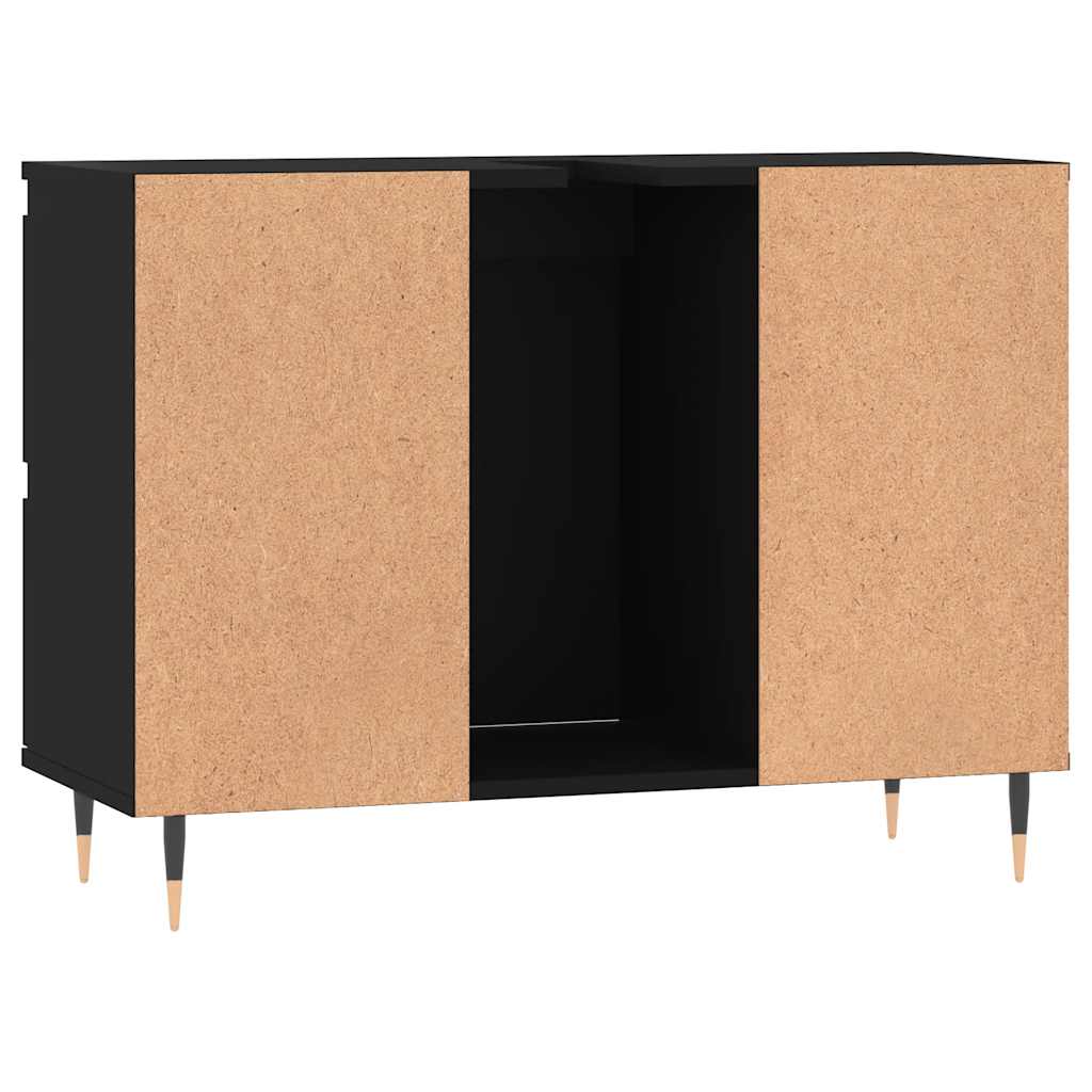 vidaXL Szafka łazienkowa, czarna, 80x33x60 cm, materiał drewnopochodny
